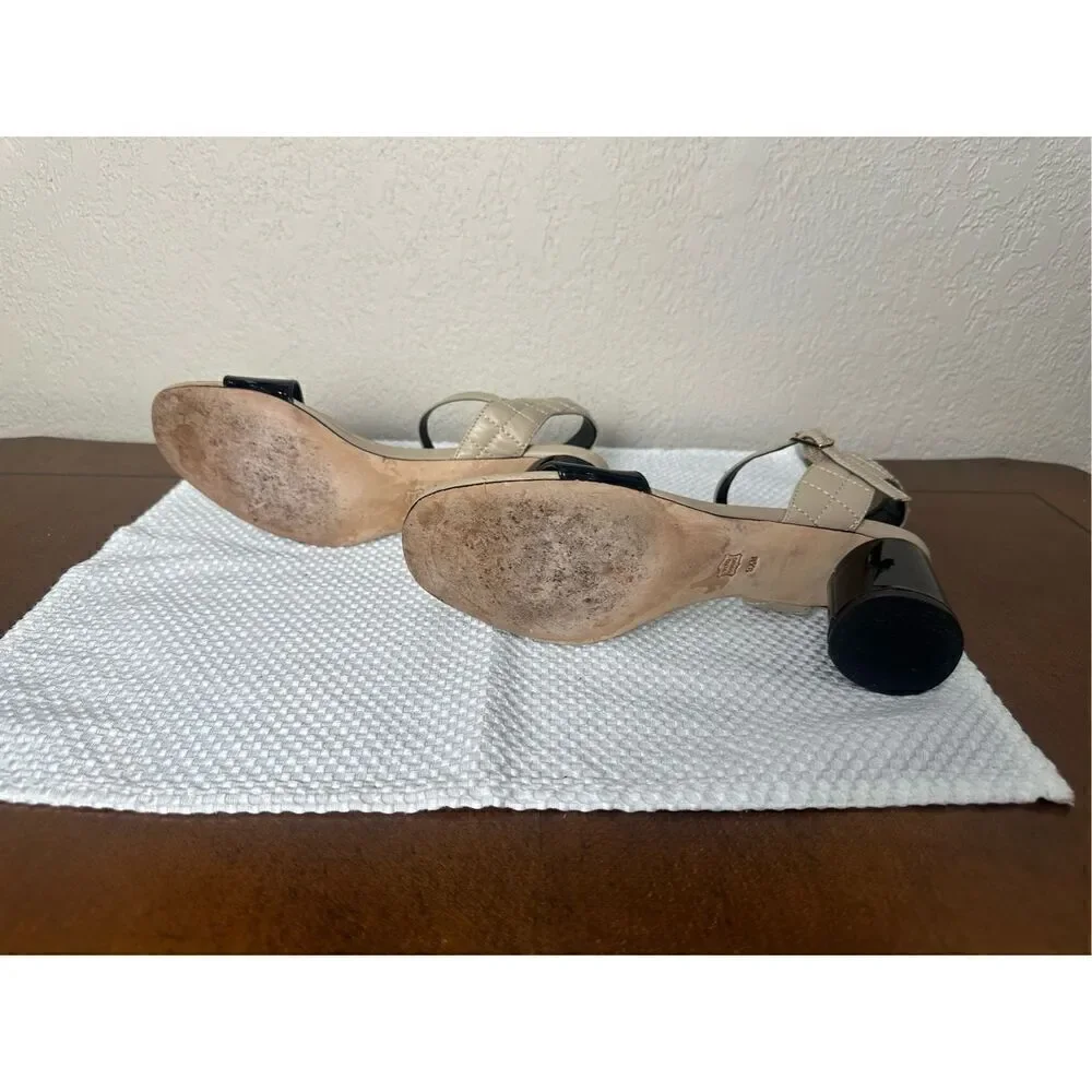 Vaneli heels cream and black patent size 9.5